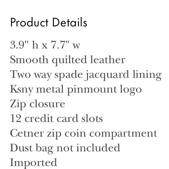 Kate Spade Black Leather Wallet - EUC with Kate Spade Print - Picture 4 of 4